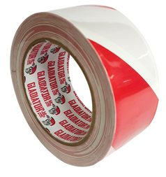 Gladiator Hazard Warning Tape Roll Self Adhesive Warehouse Social Distancing Red/White 50mm X 33M